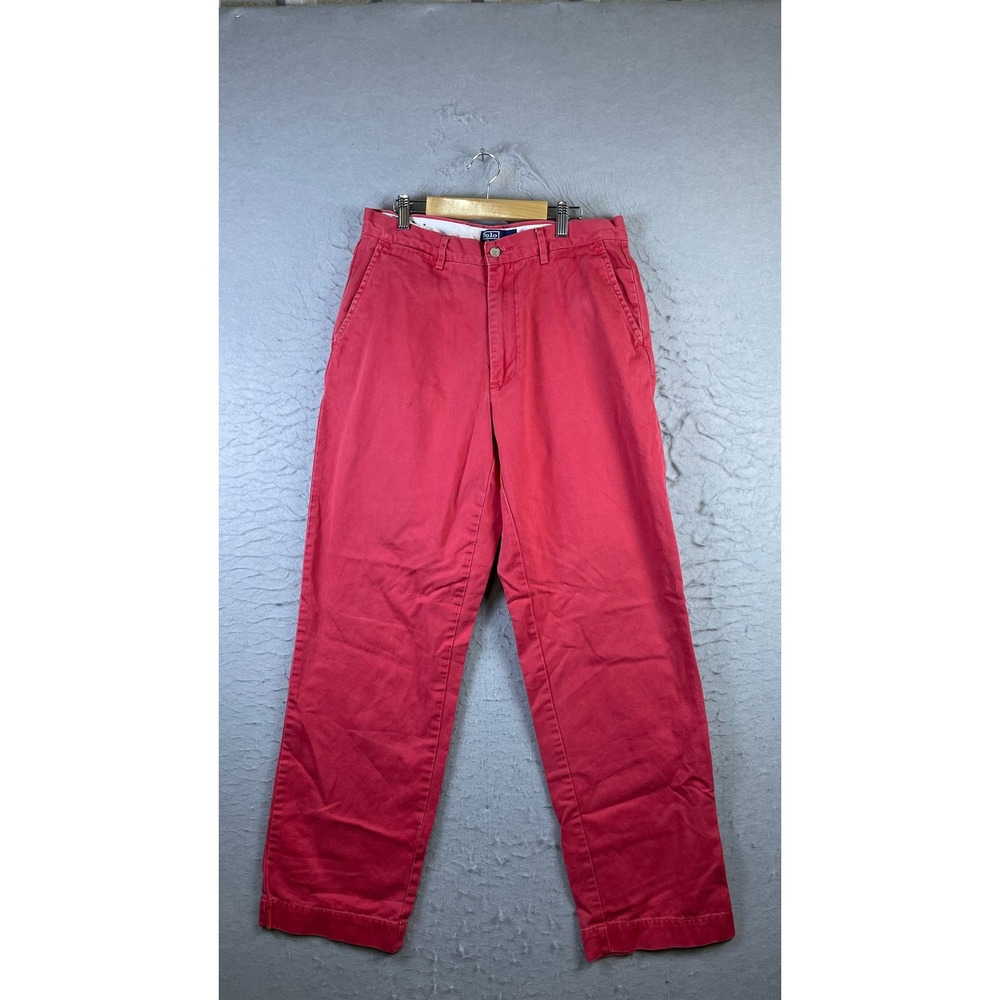 Polo Ralph Lauren Classic Chino Mens 29x30 Red Excellent Flat Front Cotton Pant